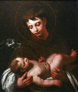 Bernardo Strozzi Saint Antony of Padua holding Baby Jesus Spain oil painting artist